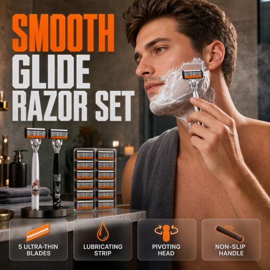 🪒50% OFF NOW! 6‑Layer Manual Razor Set with Pivoting Head‑Smooth Glide Shaving Kit, Non‑Slip Handle & Lubricating Strip, Men’s Manual Shaver with Replacement Blades