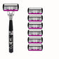 🪒50% OFF NOW! 6‑Layer Manual Razor Set with Pivoting Head‑Smooth Glide Shaving Kit, Non‑Slip Handle & Lubricating Strip, Men’s Manual Shaver with Replacement Blades