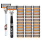 🪒50% OFF NOW! 6‑Layer Manual Razor Set with Pivoting Head‑Smooth Glide Shaving Kit, Non‑Slip Handle & Lubricating Strip, Men’s Manual Shaver with Replacement Blades