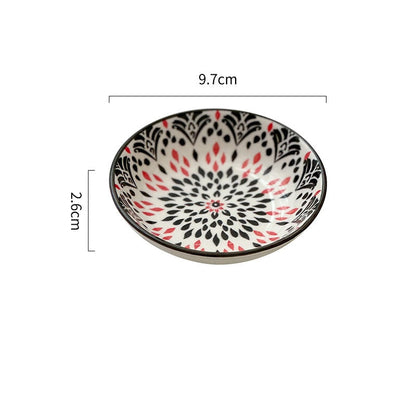 🍽️50% OFF NOW! Bohemian Ceramic Sauce Dish‑ Vibrant Pattern Dipping Bowls, 100ml Lead‑Free Small Ceramic Plates for Dips, Sauces, Snacks & Table Decor