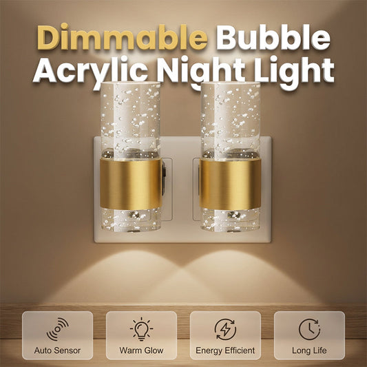 💡50% OFF NOW! Modern LED Sensor Night Light‑ Dimmable Bubble Acrylic Plug‑in Night Lamp, Auto Sensor Warm Glow Energy‑Saving Wall Night Light for Bedroom Hallway