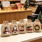 🎄50% OFF NOW! Christmas Drawstring Gift Bags – Rustic Burlap X‑mas Sack Pouches, Santa Snowman Reindeer Print, Reusable Holiday Candy Treat Bags for Gift Wrapping & Party Favors