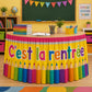 📚50% OFF NOW! Vibrant Classroom Party Table Skirt‑ First Day of School Decorative Table Cover Skirt, Reusable Back‑to‑School Tablecloth for Classroom Welcome Events & School Parties