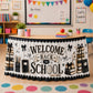 📚50% OFF NOW! Vibrant Classroom Party Table Skirt‑ First Day of School Decorative Table Cover Skirt, Reusable Back‑to‑School Tablecloth for Classroom Welcome Events & School Parties