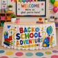 📚50% OFF NOW! Vibrant Classroom Party Table Skirt‑ First Day of School Decorative Table Cover Skirt, Reusable Back‑to‑School Tablecloth for Classroom Welcome Events & School Parties