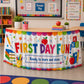 📚50% OFF NOW! Vibrant Classroom Party Table Skirt‑ First Day of School Decorative Table Cover Skirt, Reusable Back‑to‑School Tablecloth for Classroom Welcome Events & School Parties