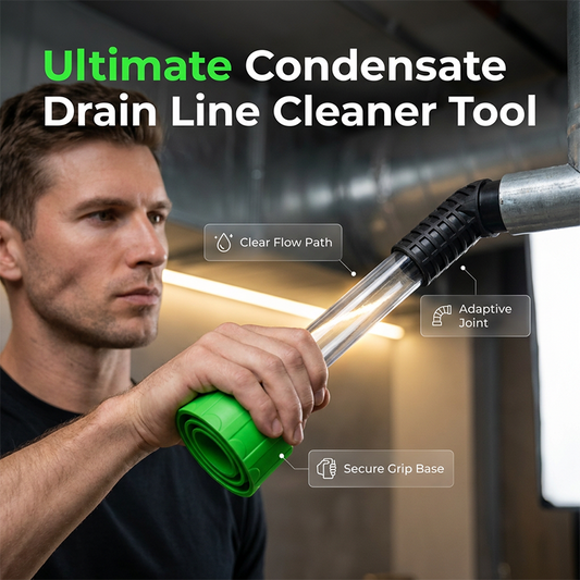 🔧50% OFF NOW! Condensate Drain Line Cleaner Tool‑ HVAC AC Drain Tube Cleaning Tool with Adaptive Joint, Clear‑View Path for Removing Sludge, Algae & Clogs from Air‑Conditioner Drain Lines