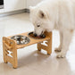 🐶50% OFF NOW! Adjustable Height Elevated Dog & Cat Feeder‑ Bamboo Raised Pet Bowl Stand with 2 Stainless Steel Bowls, Non‑Slip Raised Feeding Station for Dogs & Cats