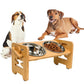 🐶50% OFF NOW! Adjustable Height Elevated Dog & Cat Feeder‑ Bamboo Raised Pet Bowl Stand with 2 Stainless Steel Bowls, Non‑Slip Raised Feeding Station for Dogs & Cats