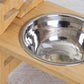 🐶50% OFF NOW! Adjustable Height Elevated Dog & Cat Feeder‑ Bamboo Raised Pet Bowl Stand with 2 Stainless Steel Bowls, Non‑Slip Raised Feeding Station for Dogs & Cats