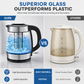 ✨50% OFF NOW! 2L Glass Electric Kettle, 2200W Rapid Boil Water Boiler with Stainless Steel Tea Infuser, Auto Shut-Off & Overheat Protection