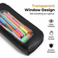 ✏️👜50% OFF NOW! Transparent Window PU Leather Pencil Case – Premium Zipper Stationery Organizer Bag, Compact Spacious Pouch for School, Office & Travel