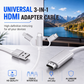 🔥50% OFF NOW! 3‑in‑1 Phone to HDMI Adapter Cable, 1080P HD Screen Mirroring Cord Plug‑and‑Play, Aluminum Alloy Universal HDMI Converter for Phones to TV Monitor Projector