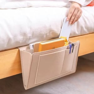 🛏️50% OFF NOW! Bedside Hanging Storage Bag‑Multi‑Pocket Bed Caddy Organizer, Felt Hanging Pouch for Dorm Bunk Bed Hold Tablet Book Phone Stationery