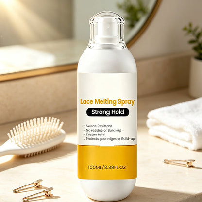 💇50% OFF NOW! Strong Hold Lace Melting Spray‑Quick‑Drying Water‑Resistant Lace Adhesive Spray, No‑Residue All‑Day Hold for Wigs & Lace Frontals