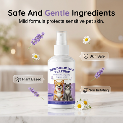 🐾50% OFF NOW! Pet Deodorizing Perfume Spray‑Gentle Long‑Lasting Scent Pet Odor Eliminator Spray, Safe Fresh Fragrance for Dogs & Cats