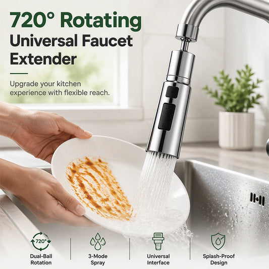 🚰50% OFF NOW! 720° Rotating Universal Kitchen Faucet Extender‑3‑Mode Anti‑Splash Tap Sprayer Attachment, Flexible Water Nozzle for Kitchen Sink