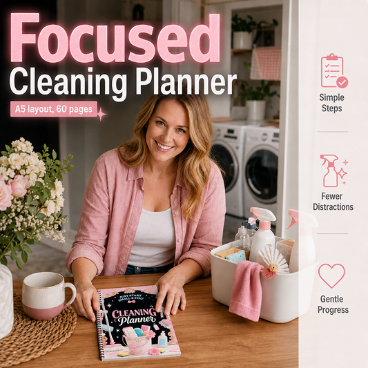 📋50% OFF NOW! Focused Cleaning Planner Notebook – A5 60 Pages Household Chore Chart Journal, Deep Cleaning Schedule Tracker for Home Cleaning Tasks & Household Management