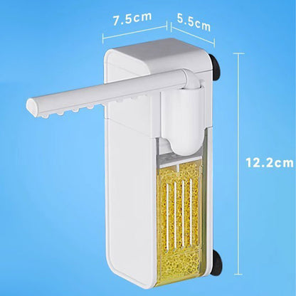 🐠50% OFF NOW! Mini Aquarium Filter with Water Flow & Aeration‑Multi-Function Hang-On Fish Tank Filter, Quiet Water Circulation Oxygen Pump for Small Freshwater Tanks