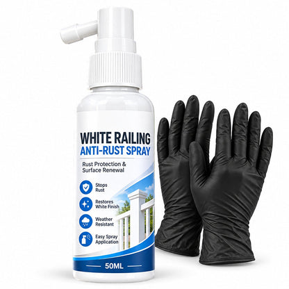 🛡️50% OFF NOW! White Railing Anti-Rust Spray‑Weatherproof White Metal Surface Refresh & Protection Spray, Restores & Guards Outdoor Railings, Fences & Metal Furniture