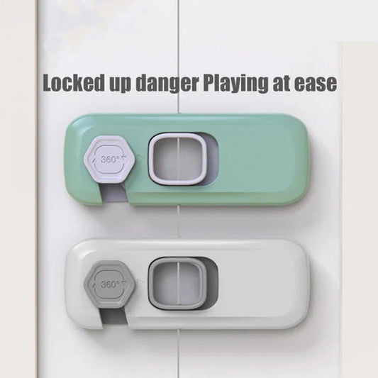 🔒50% OFF NOW! 2pcs Multifunctional Child Proof Refrigerator Locks‑360° Rotation Adhesive Baby Safety Lock, No Drill Cabinet & Fridge Safety Latches