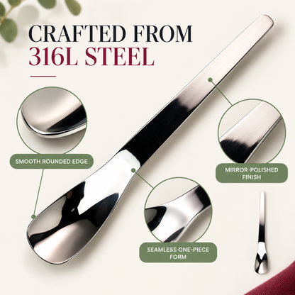 🥄50% OFF NOW! Long-Handle 316L Stainless Steel Dessert Spoon – Wide Shallow Scoop, Multipurpose Metal Spoon for Ice Cream, Jam, Yogurt, Cake & Daily Kitchen Use