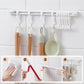 🪝50% OFF NOW! No-Drill Slidable Track Organizer Hooks – Wall Mounted Utensil Hanging Rail, Movable Sliding Hooks for Kitchen Bathroom Storage, Save Counter Space