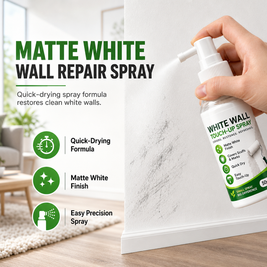 🧱 50% OFF NOW! White Wall Touch-Up Paint Spray – Matte White Wall Repair Spray, Quick Drying, Easy Precision Spray, Covers Scuffs, Marks & Stains for Home Wall Restoration