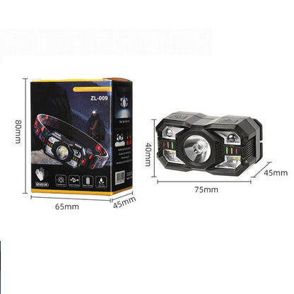 💡50% OFF NOW! Motion Sensor Rechargeable LED Headlamp, 5 Lighting Modes, Hands-Free Bright Head Light for Camping Hiking Fishing