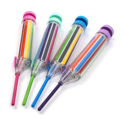 🖍️ 50% OFF NOW! 8-in-1 Press-on Multicolor Crayon – Retractable Compact Creative Drawing Pen, 8 Bright Colors in One, Portable Art Supply for Kids Drawing & Doodle