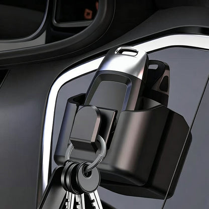 🚗50% OFF NOW! Car Key Fob Holder with Hook – Traceless 3M Adhesive ABS Car Dashboard Organizer, Compact No-Magnetic Key Storage Pocket for Vehicle Keys & Small Accessories
