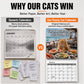 🐱 50% OFF NOW! 2027 Funny Cats Wall Calendar – Humorous Kitty Photo Desk Calendar, Large Monthly Grid, Twin-Wire Binding, Cute Cat Art Decor for Home & Office