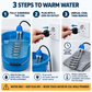 ♨️50% OFF NOW! Stainless Steel Spiral Immersion Water Heater, Portable 220V Bucket Water Heating Rod with Auto Temperature Control, EU Plug Quick Heating Submersible Water Heater for Home