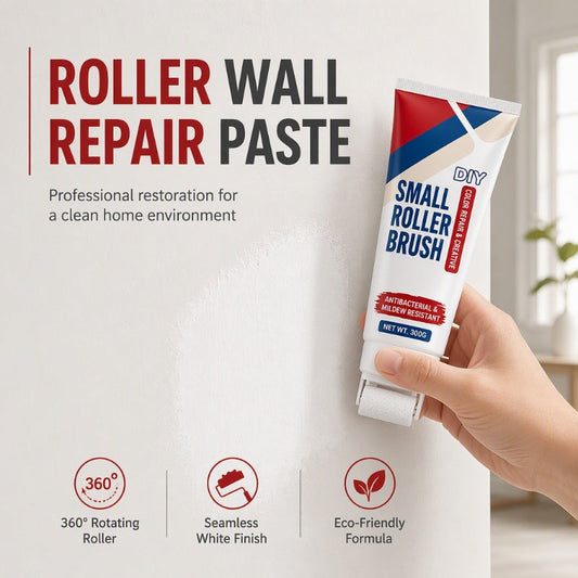 🧱50% OFF NOW! Waterproof Wall Repair Paste with Integrated Small Roller Brush – 300g DIY Wall Mending Cream, Quick Fix Wall Cracks, Stains & Peeling for Home Renovation