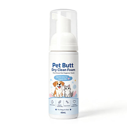 🐾50% OFF NOW! No-Rinse Pet Butt Dry Clean Foam, Pet Hygiene Foam for Dogs & Cats, Remove Dirt & Odor Without Water Washing