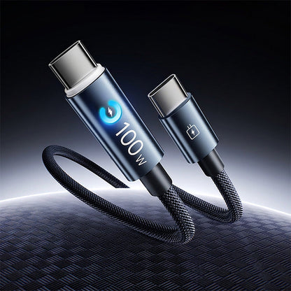 🔌50% OFF NOW! 100W Ultra-Fast Type-C to Type-C Charging Cable – Nylon Braided PD Charger Cord, Smart Safety Chip, Reinforced SR Joint for Phone, Laptop & Tablet