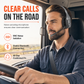 🎧50% OFF NOW! Wireless Bluetooth Headset with ENC Noise Cancelling Mic, Auto Pairing Headphone for Truck Drivers & Call Center Customer Service