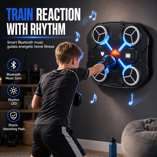 🥊50% OFF NOW! Kids Electronic Music Boxing Target, Smart Bluetooth Rhythm Punching Pad for Home Fitness & Stress Relief