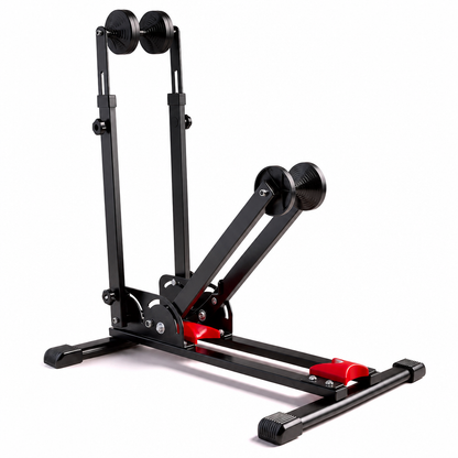 🚲50% OFF NOW! Foldable Bicycle Floor Parking Stand – Double Pole U Shaped Bike Display Rack, Vertical Bike Storage Holder for Road & Mountain Bikes