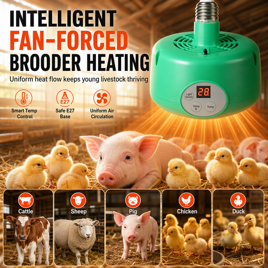 🌡️50% OFF NOW! Intelligent Temperature Control Brooder Heater – Fan Forced Livestock Heat Lamp for Chicks, Piglets, Sheep & Farm Animals