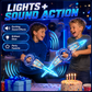 ⚔️50% OFF NOW! Rechargeable Double-Blade Light Up Sword – Retractable Spinning LED Toy Sword with Motion Sound Effects, 24 Color Light Modes, Type-C Rechargeable Kids Light Sword for Boys Party & Role Play