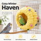 🐦50% OFF NOW! Soft Comfortable Hanging Bird Bed – Warm Thickened Plush Parrot Nest, Anti-Collapse Frame Stable Fixation Winter Bird Cave for Budgies, Parakeets & Small Birds