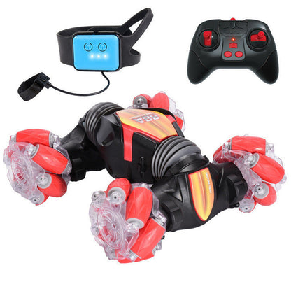 🚗50% OFF NOW! Gesture & Remote Control Transform Stunt RC Car – Dual Mode Hand Controlled RC Stunt Car with LED Lights, 360° Rotation Off-Road Toy Car for Kids