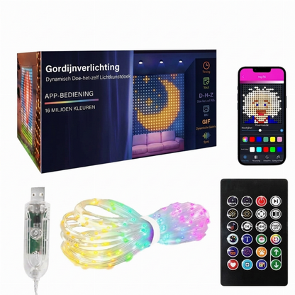 🎄✨50% OFF NOW! Smart LED Curtain String Lights, USB Powered App & Remote Control, Music Sync Waterproof RGB Fairy Lights for Bedroom Party Decor 🎵