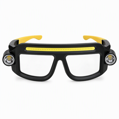 👓50% OFF NOW! Dual Beam Rechargeable Glasses Light – Hands Free Clip-On LED Eyewear Lamp, Type-C Charging Head Light for Hiking, Repairing & Night Reading