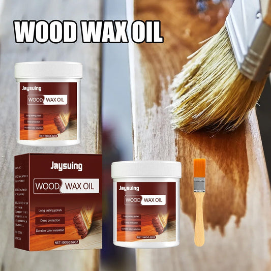 50% OFF NOW! Wood Wax Oil – Wood Cleaner & Polish with Premium Brush, Long Lasting Wood Furniture Conditioner for Wood Table, Floor & Cabinet Restoration