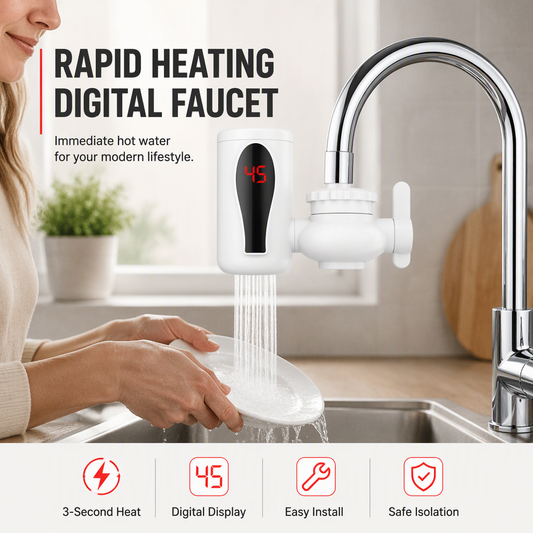 🚰50% OFF NOW! Instant Electric Hot Water Faucet – 3 Second Rapid Heating Digital Display Tap Water Heater for Kitchen