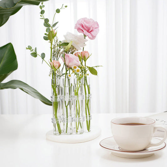 💐50% OFF NOW! Hinged Test Tube Flower Vase – Clear Glass Connectable Propagation Station for Home Table Decor