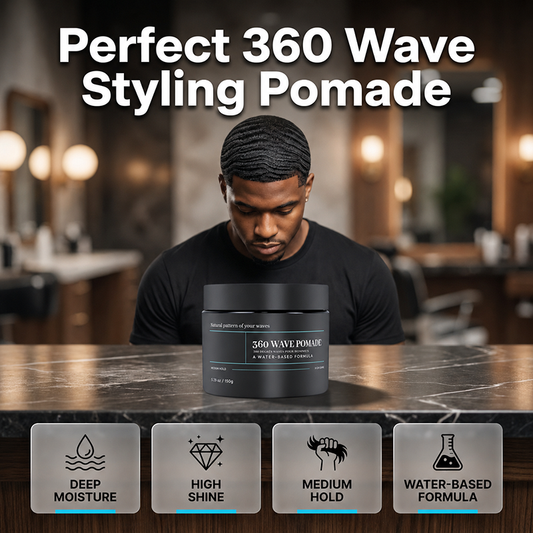 💈50% OFF NOW! 360 Wave Styling Pomade – Water Based Medium Hold Hair Wax, High Shine & Deep Moisture Wave Cream for Men’s 360 Waves Hairstyle