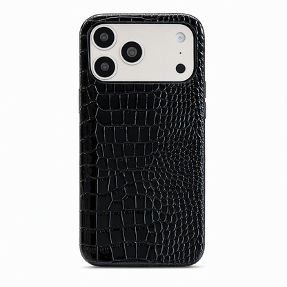 📱50% OFF NOW! Luxury Crocodile Pattern Half-Wrap Phone Case, Premium Textured Leather Shockproof Slim Protective Cover for iPhone
